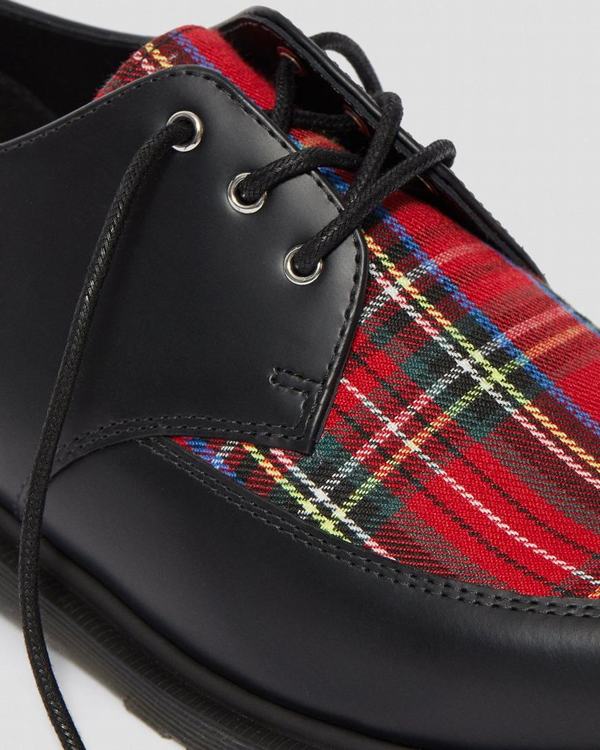 Dr Martens Dámské Polobotky Willis Tartan Černé Červené Hnědé, CZ-641278